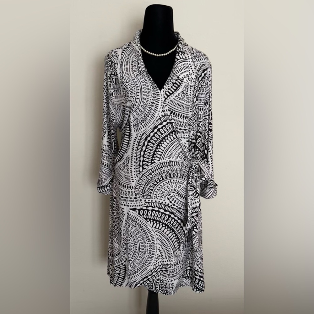 La Blanca Black and White Printed Mini Dress - Picture 2 of 14